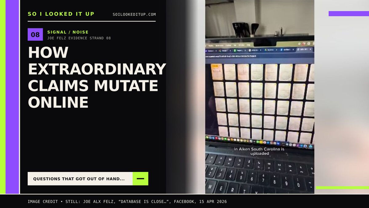 A laptop displaying the FelzBooks beta library in Joe Felz’s original database-announcement video.